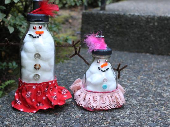 Snowman Milk Bottle