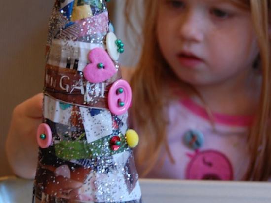 Mod-Podge Magazine Christmas Trees