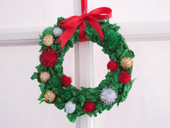 Tissue Paper Wreath