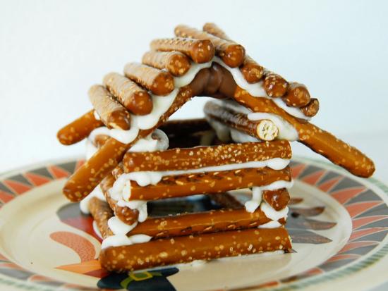 Pretzel Log Cabin