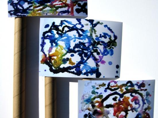 Salt Painting: Olympic Flags