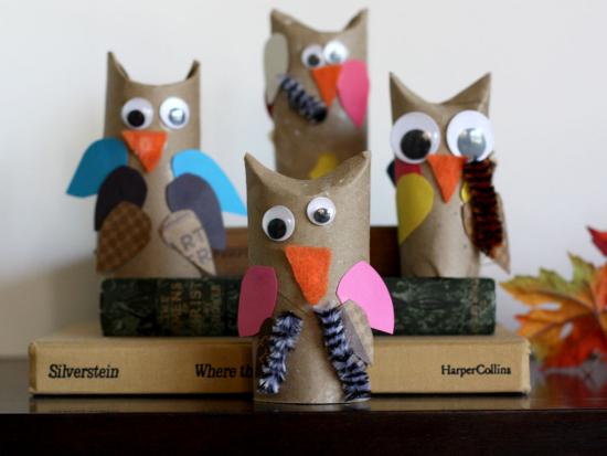 Cardboard Tube Owls