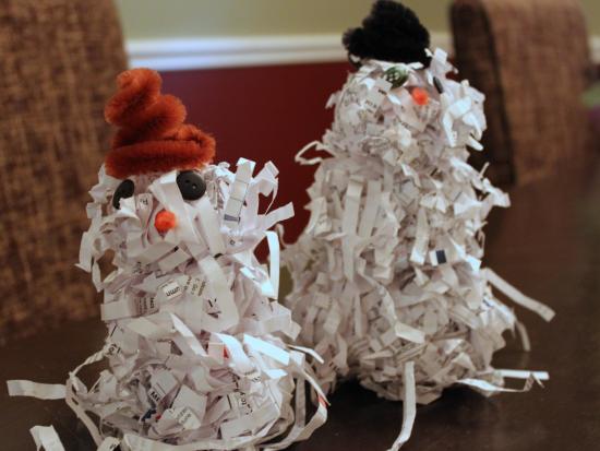 Shredded Paper Snowman