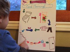 Markers + Poster Board = Morning Routine Chart