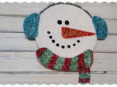 Recycled CD Glitter Snowman