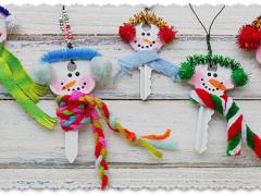 Recycled Key Snowman Ornaments