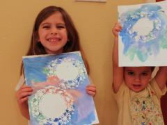 Doily Snowflake Painting