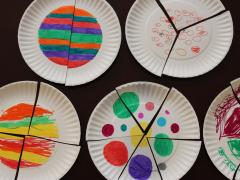 Paper Plate Fraction Puzzles