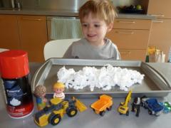 Shaving Cream + Toys Sensory Play