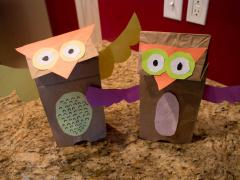 Brown Paper Bag Owl Puppet