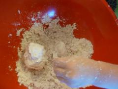 Flour + Baby Oil = Cloud Dough