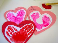 Handprint and Footprint Valentines